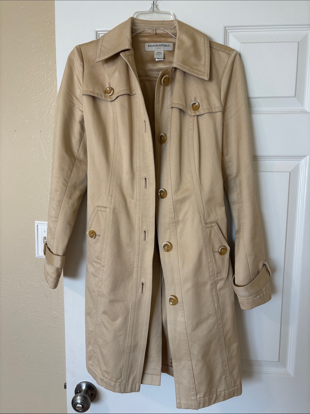 Banana Republic Tan Long Trench Coat